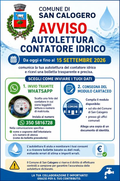 Avviso Lettura Contatore idrico